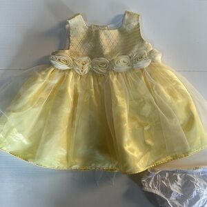 Yellow Baby Dress with Floral Detail